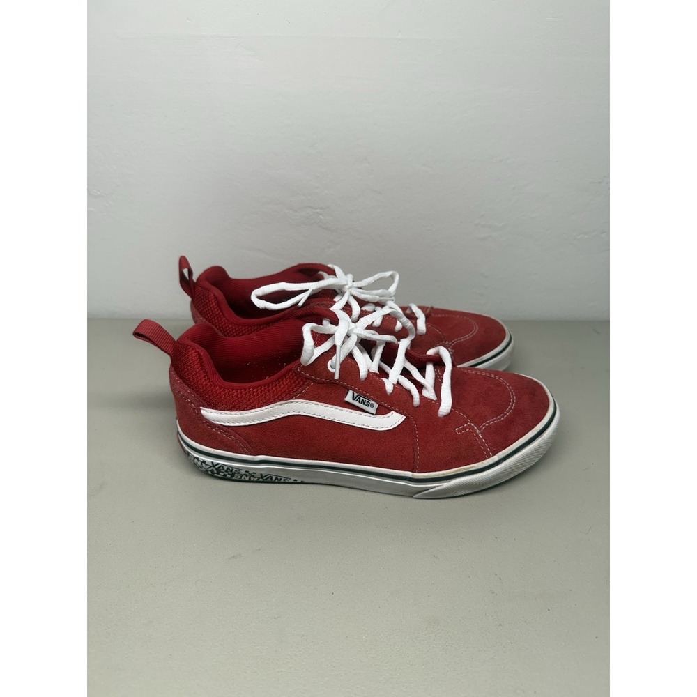 Vans Fillmore Low Red Canvas Suede Youth Sz 5